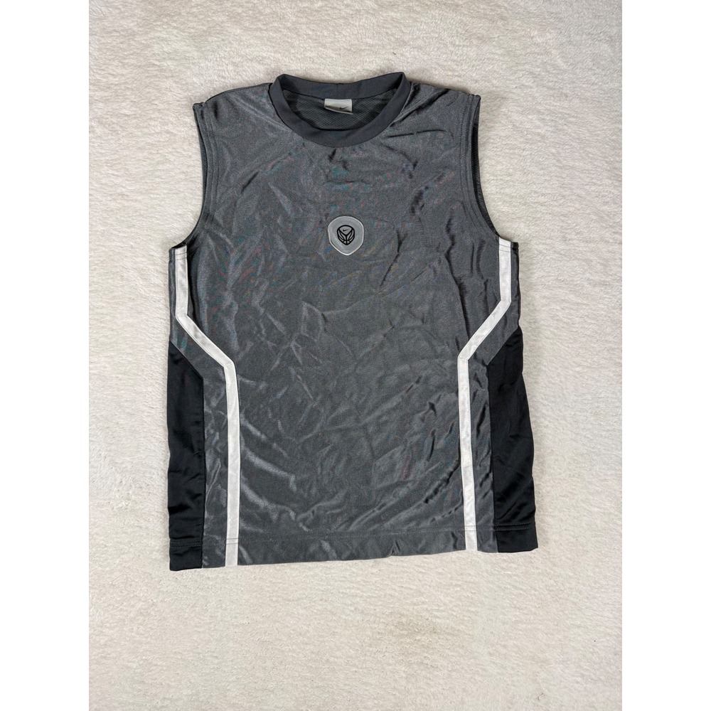 Nike Sleeveless Training Jersey Kids Medium 10-12 Grey Mesh Lined‎ Tank